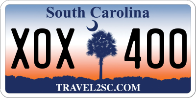 SC license plate XOX400