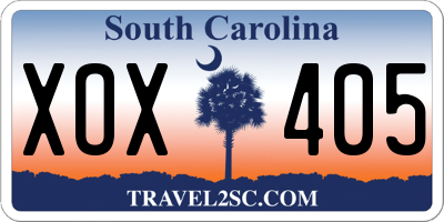 SC license plate XOX405