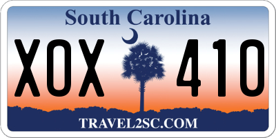 SC license plate XOX410