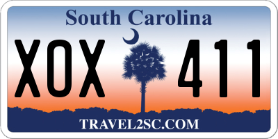 SC license plate XOX411