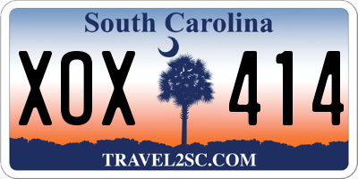 SC license plate XOX414