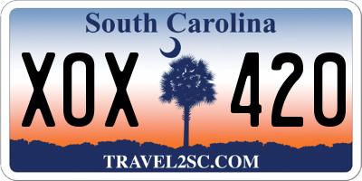 SC license plate XOX420