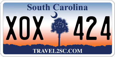 SC license plate XOX424