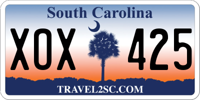 SC license plate XOX425