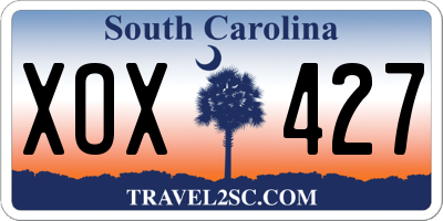 SC license plate XOX427