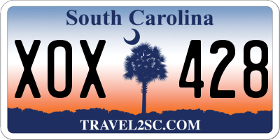 SC license plate XOX428