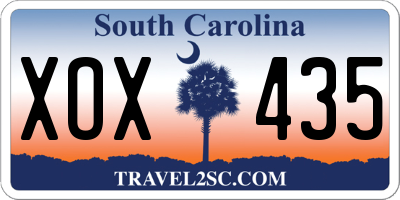 SC license plate XOX435