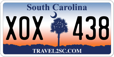 SC license plate XOX438