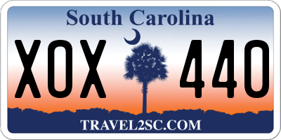 SC license plate XOX440
