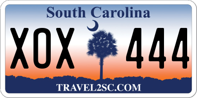 SC license plate XOX444