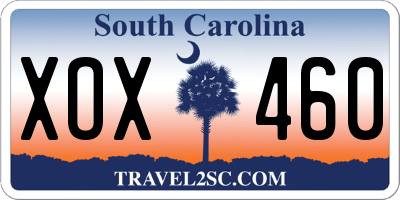 SC license plate XOX460