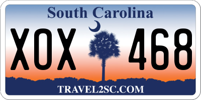 SC license plate XOX468