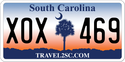 SC license plate XOX469