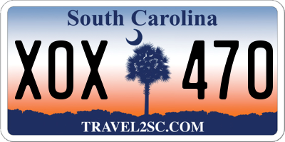 SC license plate XOX470