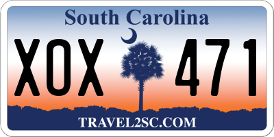 SC license plate XOX471