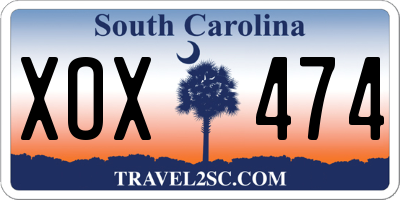 SC license plate XOX474