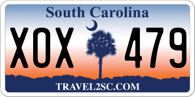 SC license plate XOX479