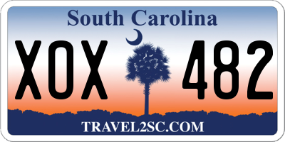 SC license plate XOX482