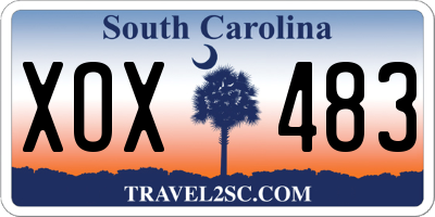 SC license plate XOX483