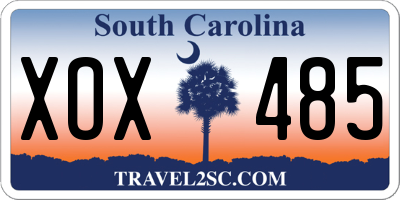 SC license plate XOX485