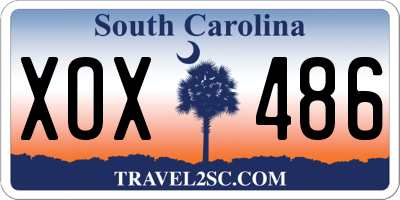 SC license plate XOX486