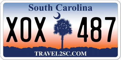 SC license plate XOX487