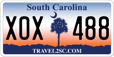 SC license plate XOX488