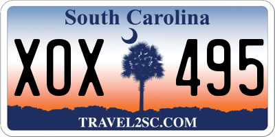 SC license plate XOX495
