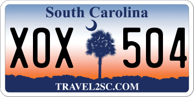 SC license plate XOX504