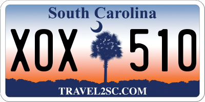 SC license plate XOX510