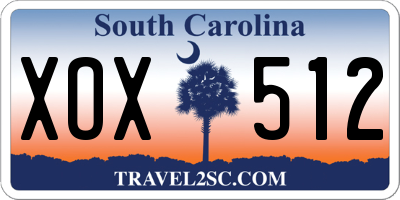 SC license plate XOX512