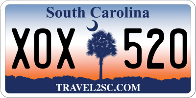 SC license plate XOX520