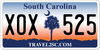 SC license plate XOX525