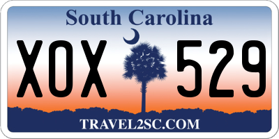 SC license plate XOX529