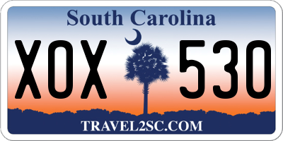 SC license plate XOX530