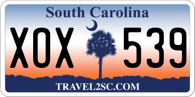 SC license plate XOX539