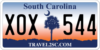 SC license plate XOX544