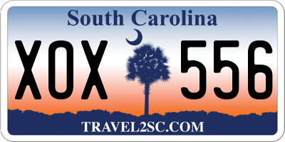 SC license plate XOX556