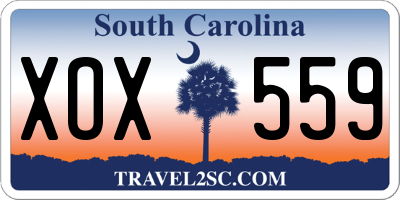 SC license plate XOX559