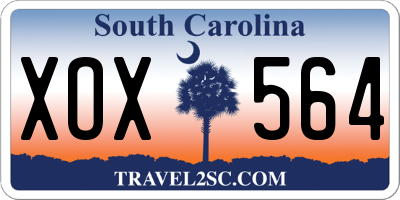 SC license plate XOX564