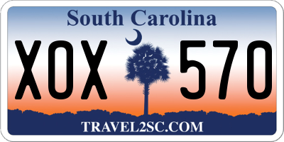 SC license plate XOX570