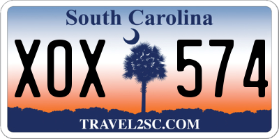 SC license plate XOX574