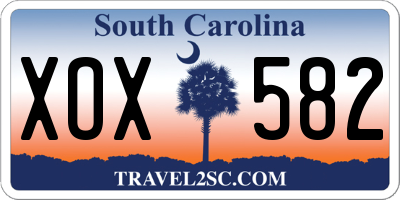 SC license plate XOX582