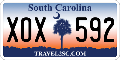 SC license plate XOX592