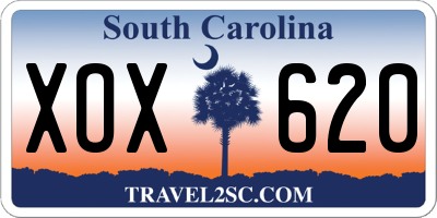 SC license plate XOX620