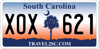 SC license plate XOX621