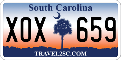 SC license plate XOX659