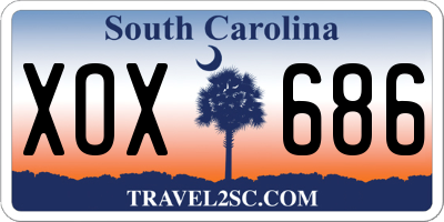 SC license plate XOX686