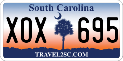 SC license plate XOX695