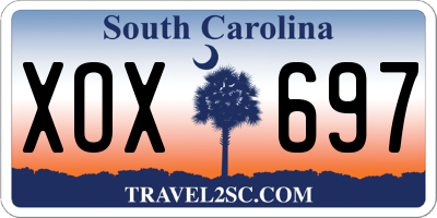 SC license plate XOX697